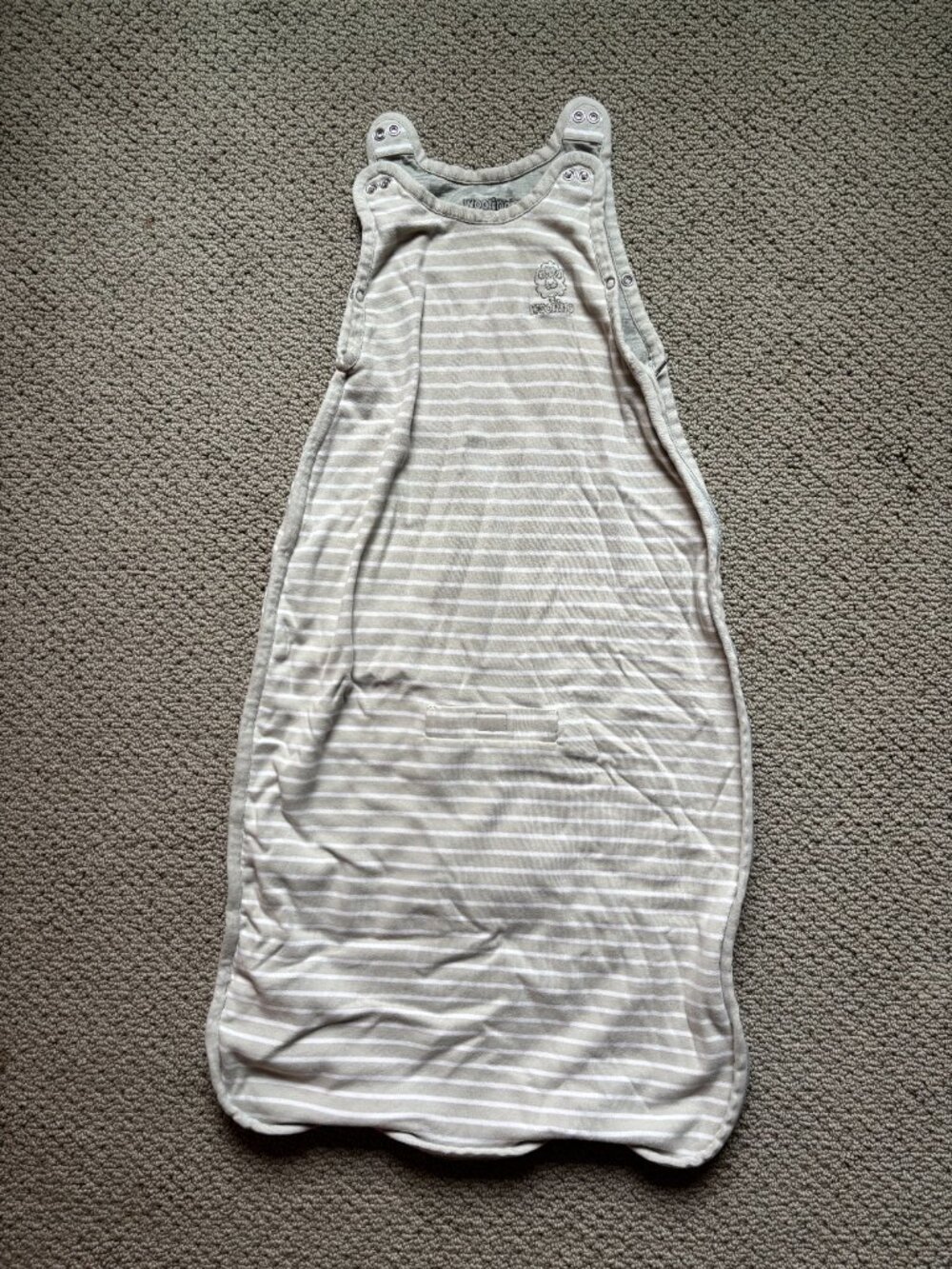 Woolino 4-Season Cotton and Wool Striped Sleep Sack - Gray